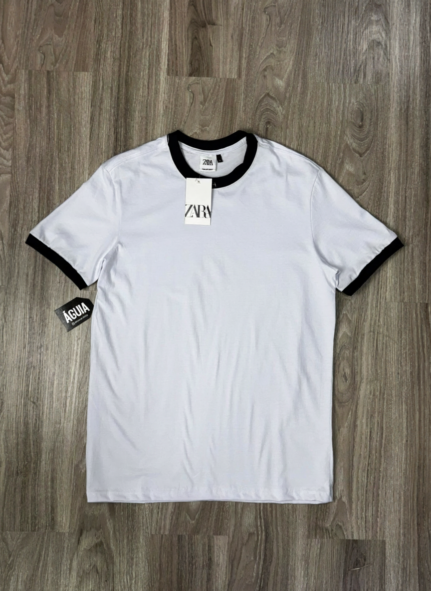 CAMISETA SLIM GOLA ZARA - BRANCA
