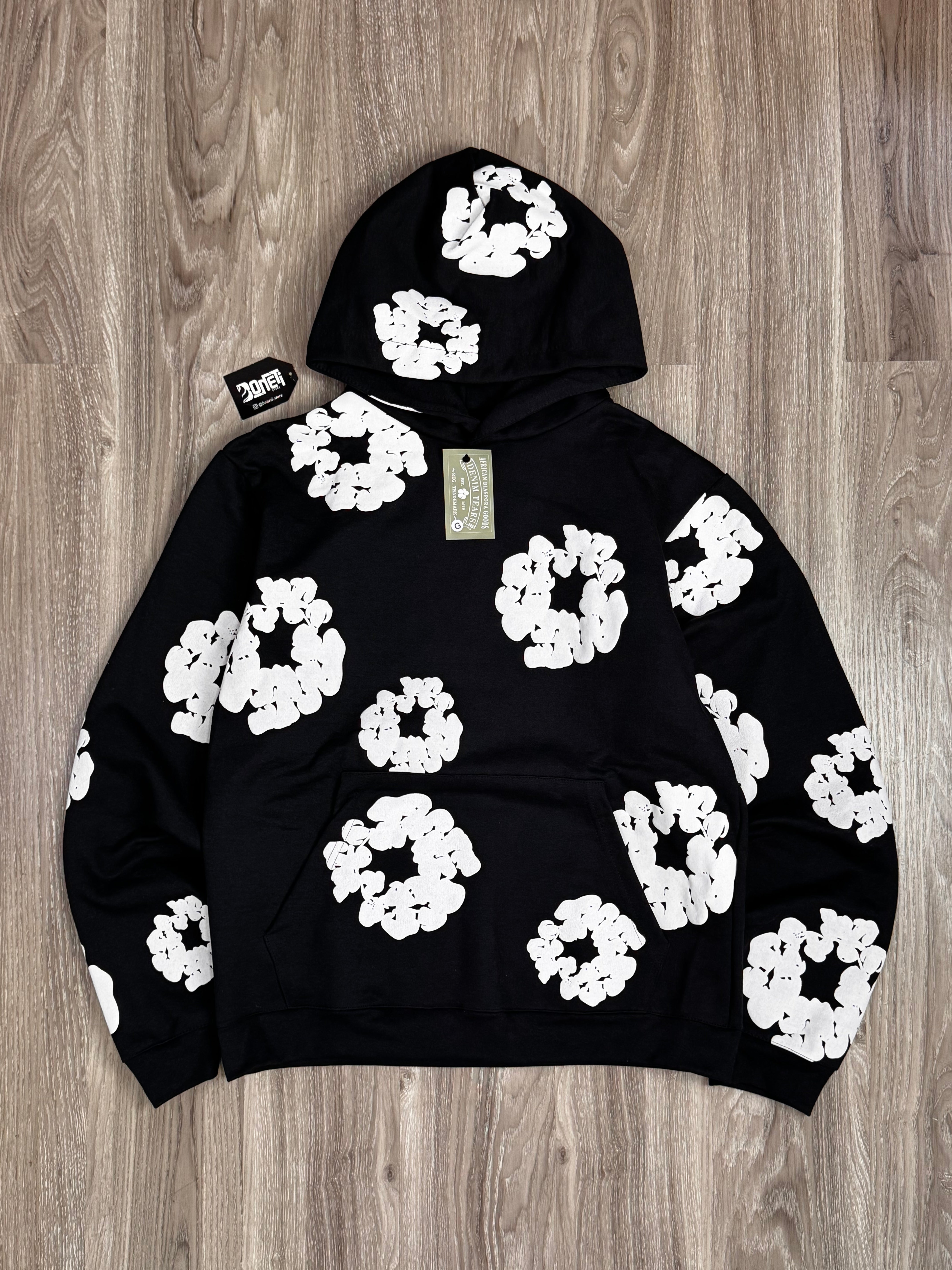 MOLETOM CANGURU DENIM TEARS - PRETO