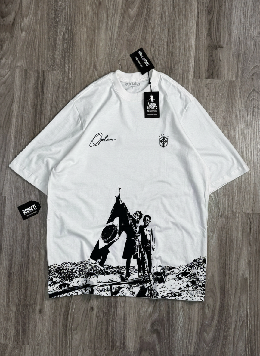 CAMISETA OVERSIZED OPLAN ESPERANÇA - OFFWHITE